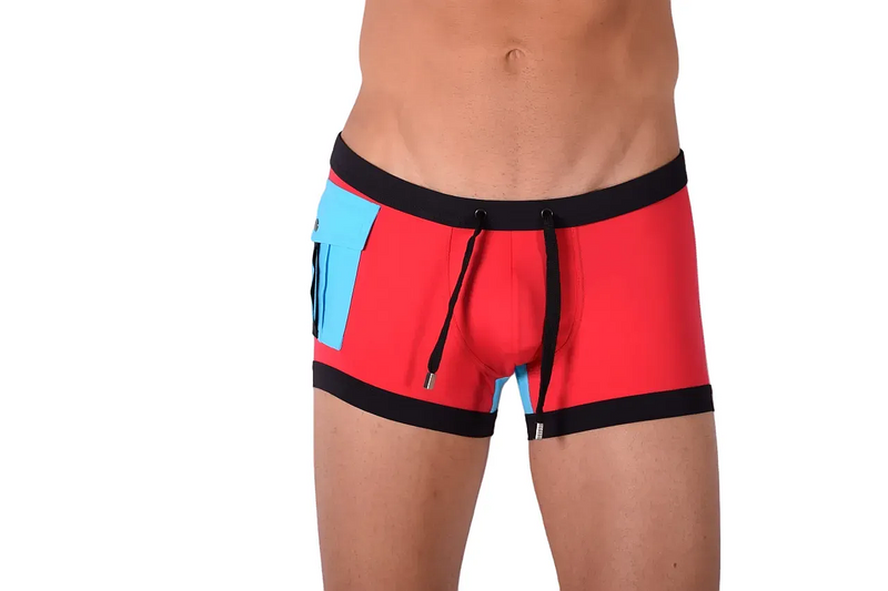 Small Gregg Homme Swimwear Cruising Swim-Short Red 153105 MX23