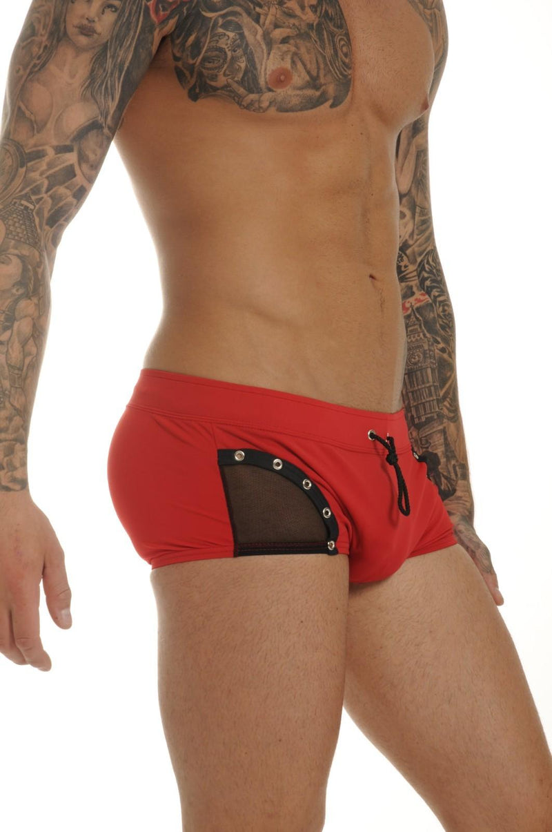 XS Gregg Homme Swim Trunk Shock Brazilian Cut Swimwear Red 45565 MX6