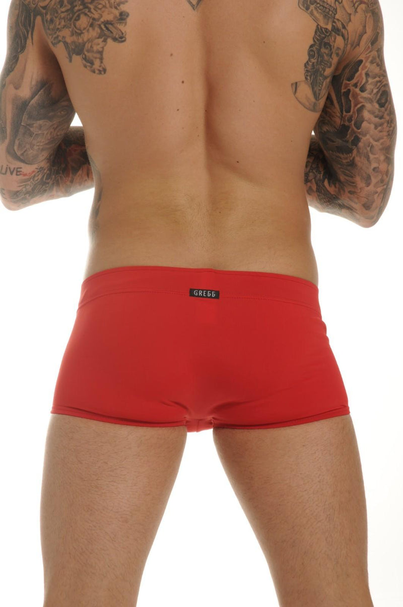XS Gregg Homme Swim Trunk Shock Brazilian Cut Swimwear Red 45565 MX6