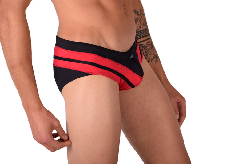 Medium Gregg Homme Swim Brief Red Black 60011 MX23