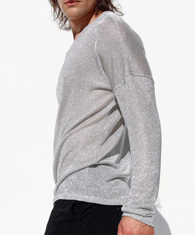 RUFSKIN Long-Sleeve Shirt MUSE Loose Core Interlock Metallic Silver 86