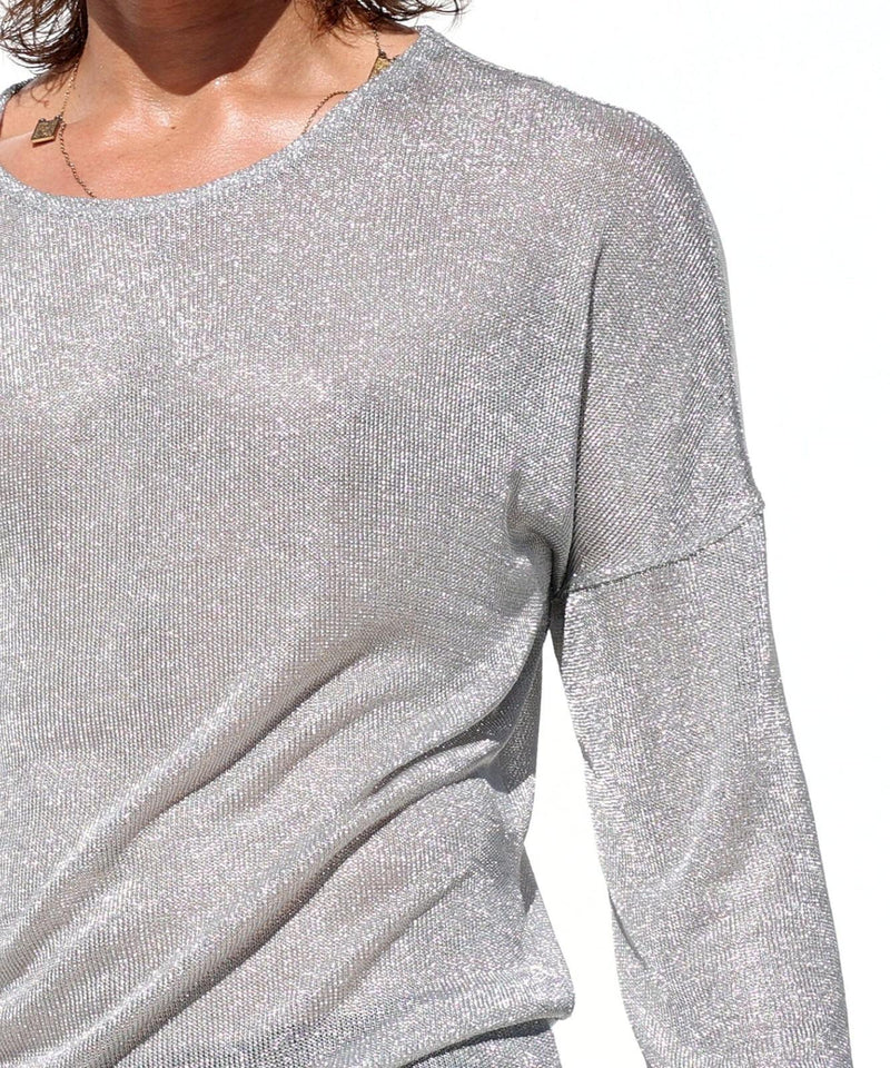 RUFSKIN Long-Sleeve Shirt MUSE Loose Core Interlock Metallic Silver 86