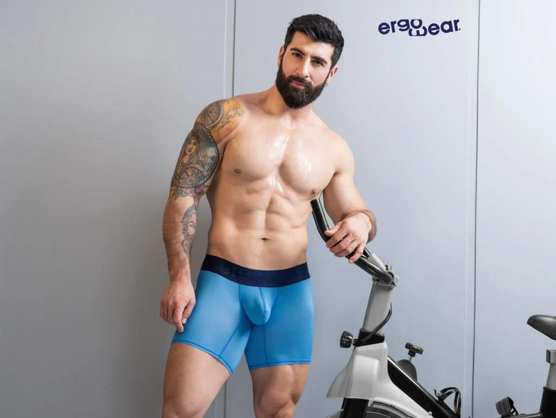 ErgoWear Boxer Briefs MAX Bold SE Mid-Cut Long Boxer in River Blue 1823 22