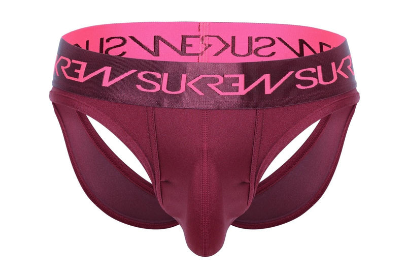 SUKREW V-Thongs Jock Brief Combo With Two Back Straps in Claret 22