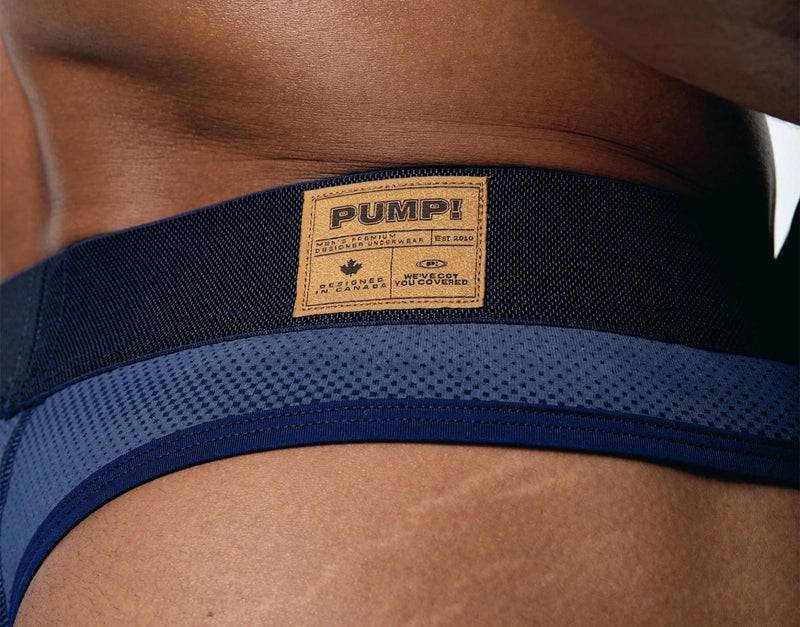 PUMP! Indigo Blue Thong Woven Back Jacron Brief-Thongs Silhouette 17026 40