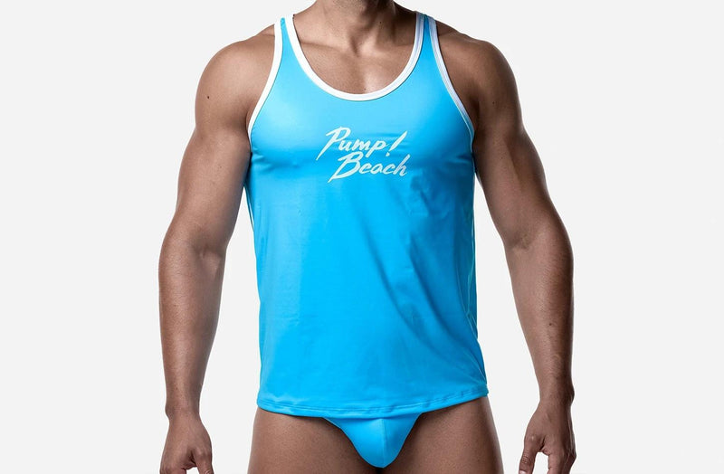 PUMP! Dolphin Slim Fit Tank Top With UPF 50+ Protection in Baby Blue 14032 25