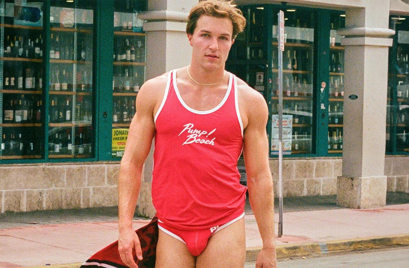 PUMP! Bay Slim-Fit Tank Top With UPF 50+ Protection in Red 14029 25