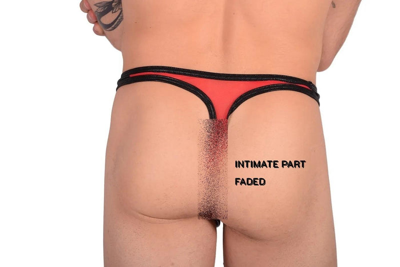 Large Wojoer Poison Thong Flashy Black Red 377E700 6