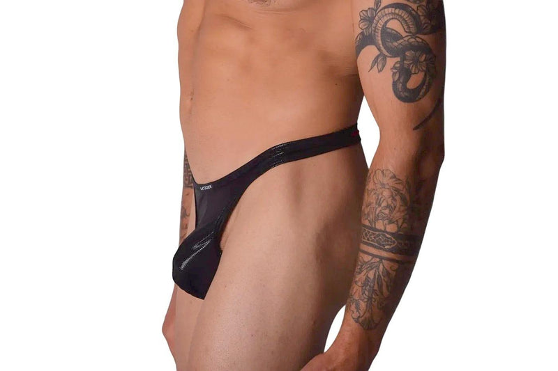 Large Wojoer Poison Thong Flashy Black Red 377E700 6