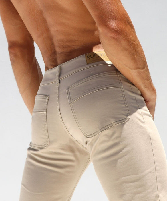 28" RUFSKIN Jeans JUKA TWILL Cotton Pants Denim Leatherette Patch Sand 4 - SexyMenUnderwear.com