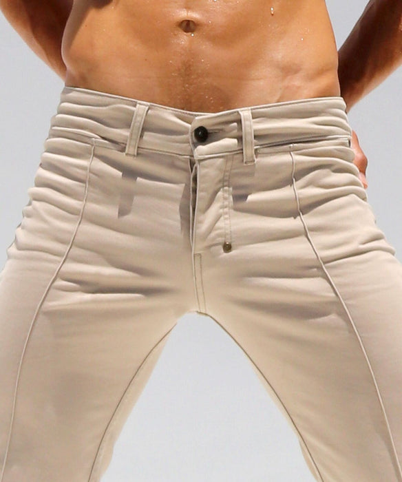 28" RUFSKIN Jeans JUKA TWILL Cotton Pants Denim Leatherette Patch Sand 4 - SexyMenUnderwear.com