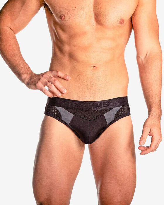 2XL TEAMM8 Aerial Jockstrap Luxury & Classic Jock 4 - Way Stretch Mesh Pannel Black 5 - SexyMenUnderwear.com