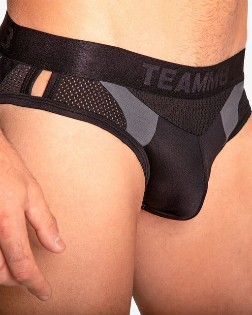 2XL TEAMM8 Aerial Jockstrap Luxury & Classic Jock 4 - Way Stretch Mesh Pannel Black 5 - SexyMenUnderwear.com