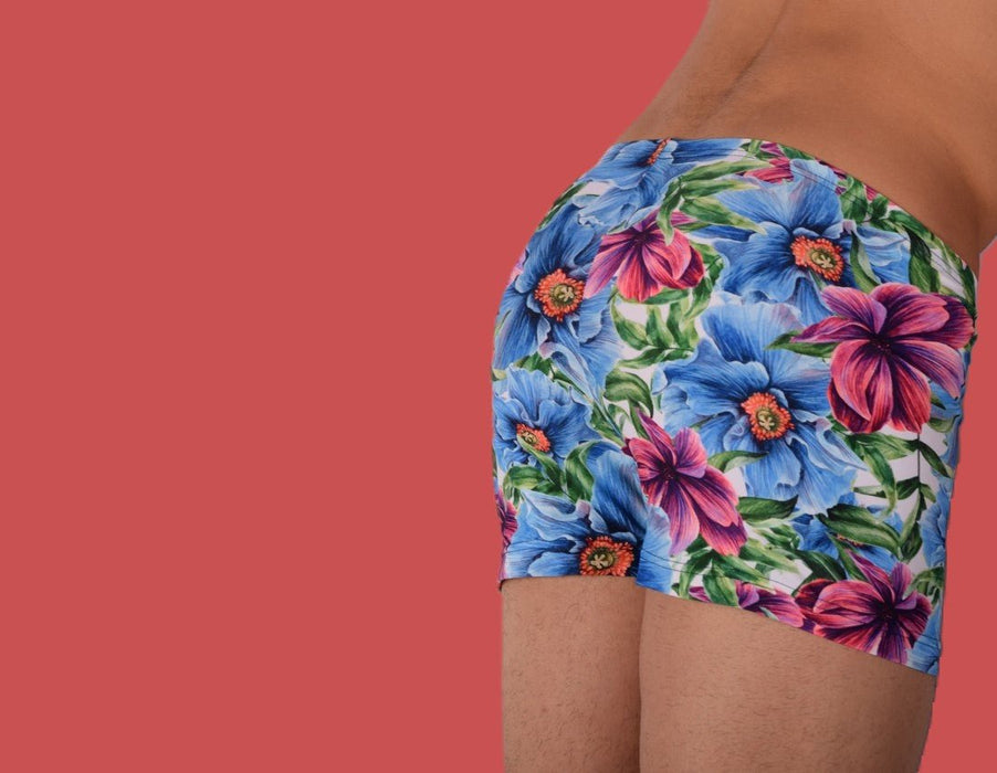 2XS/S SMU Mens Swim Hipster Underwear Flowers 43137 MX126