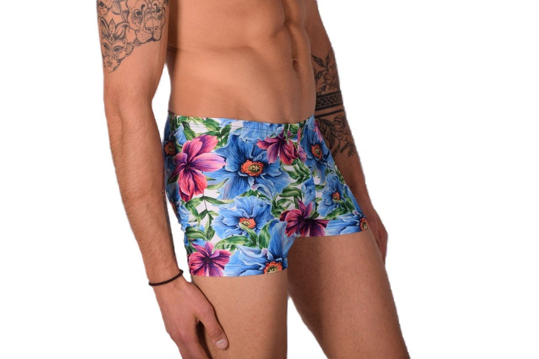 2XS/S SMU Mens Swim Hipster Underwear Flowers 43137 MX124