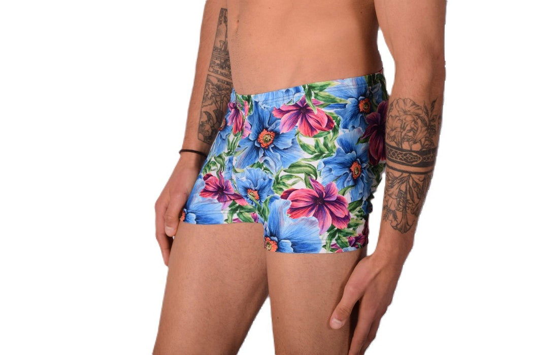 2XS/S SMU Mens Swim Hipster Underwear Flowers 43137 MX122