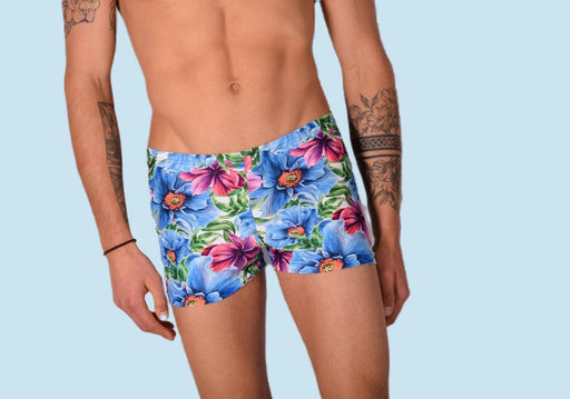 2XS/S SMU Mens Swim Hipster Underwear Flowers 43137 MX121