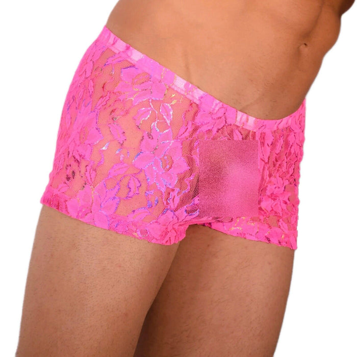 2XS/XS Smu Tanning Walking around C - Thru Pink Mini Boxer MX19 34033 - SexyMenUnderwear.com