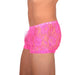 2XS/XS Smu Tanning Walking around C - Thru Pink Mini Boxer MX19 34033 - SexyMenUnderwear.com