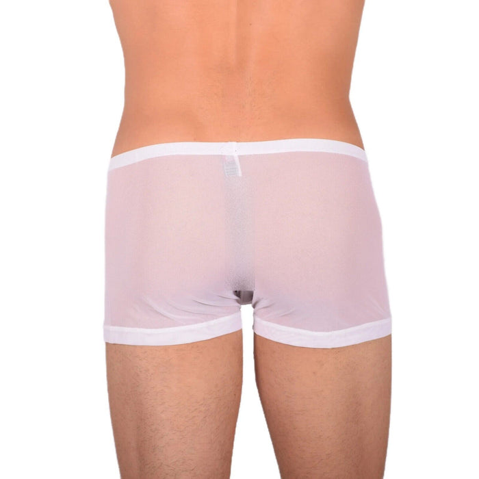 2XS/XS SMU Tanning Walking around C - Thru White Mini Boxer MX19 34032 - SexyMenUnderwear.com