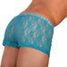 2XS/XS Smu Tanning Walking around sheer Turquoise C - Thru Mini Boxer MX19 34027 - SexyMenUnderwear.com