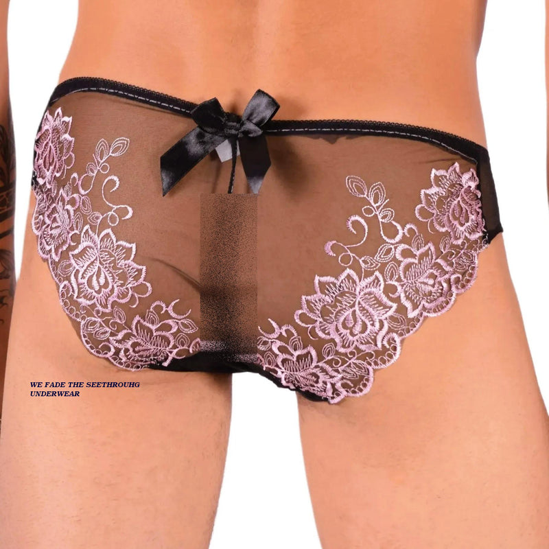 XS SMU Aristocrat Slip en dentelle transparente noir/rose 33608 MX14
