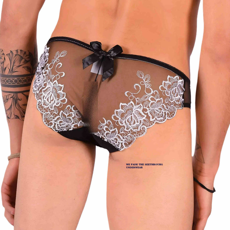 XS SMU Aristocrat Slip en dentelle C-Thru Noir/Argent 33605 MX14
