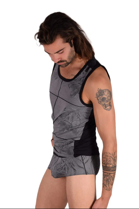 Medium Gregg Homme Kit Tank Top and Boxer Black/Grey 33658 MX14