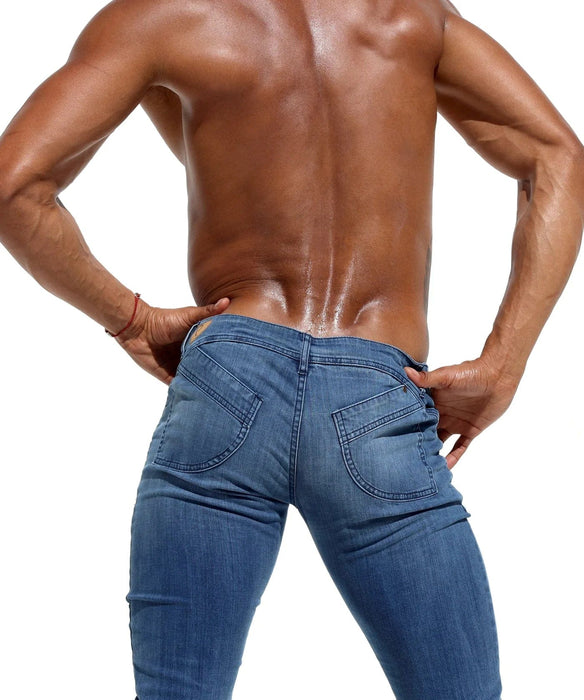 36" RUFSKIN Cotton Jeans BUTCH Slim Straight - Leg Pants Denim Distressed - SexyMenUnderwear.com