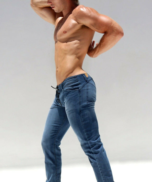 36" RUFSKIN Cotton Jeans BUTCH Slim Straight - Leg Pants Denim Distressed - SexyMenUnderwear.com