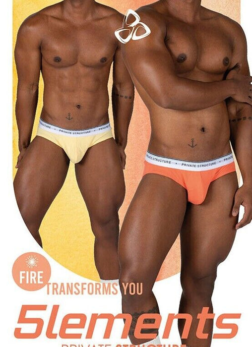 3pcs PRIVATE STRUCTURE Elements Mini Briefs Fire Yellow Orange Flame Red 4395 - SexyMenUnderwear.com