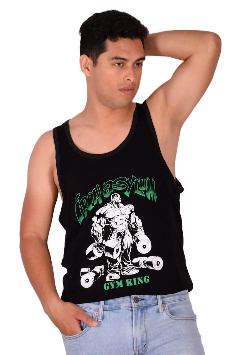 3XL SMU Gym King Tank Top Black and Green 33737 MX164