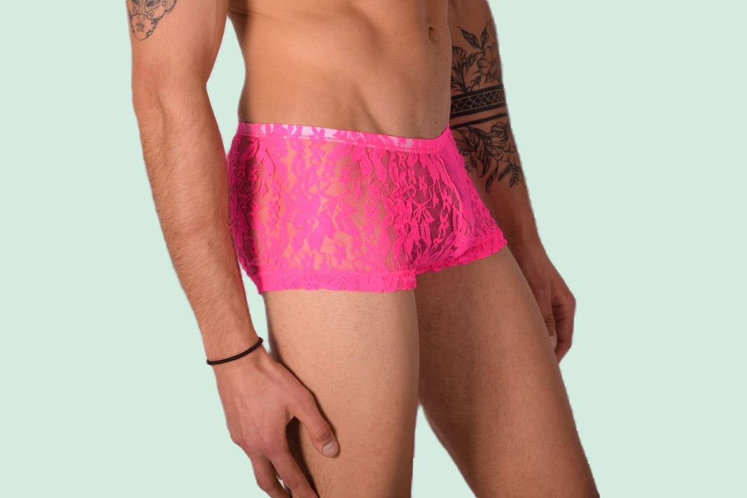 XS/S SMU Hipster Underwear Mini-Boxer Pink Lace 43116 MX12