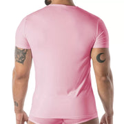TOF PARIS T-Shirt Mon Amour Microfiber Lightweight V-Neck Shirts in Pink 56