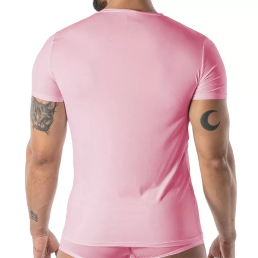 TOF PARIS T-Shirt Mon Amour Microfiber Lightweight V-Neck Shirts in Pink 56