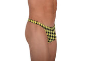 Large Vuthy Yellow Black Design Swim Thongs 274