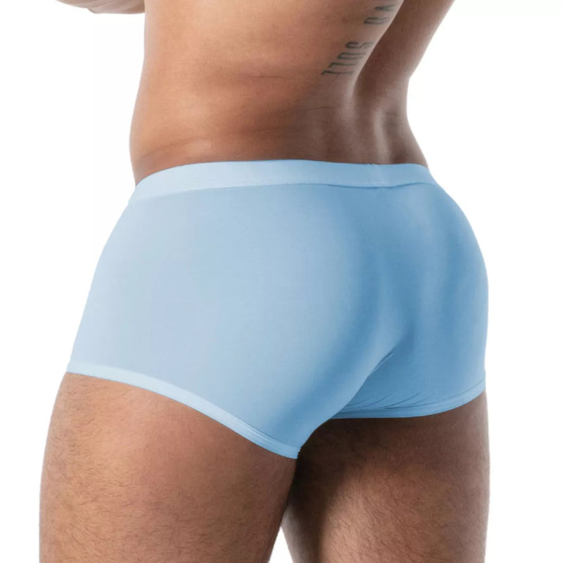 TOF PARIS Stretch Boxer Mon Amour Microfiber Low-Rise Trunk in Blue 56