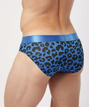 MODUS VIVENDI Leopard Classic Briefs Soft Velvet Touch Fabric in Blue 15412 79A