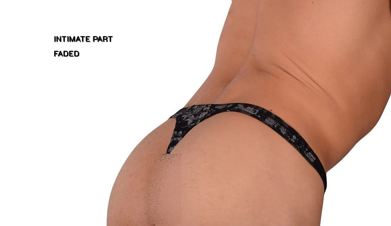 Medium Gregg Homme Thong Luxury Black Silver 3055B C22