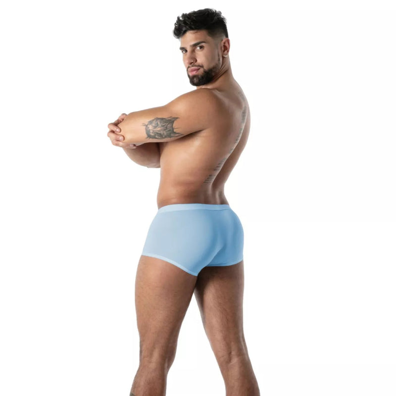 TOF PARIS Stretch Boxer Mon Amour Microfiber Low-Rise Trunk in Blue 56