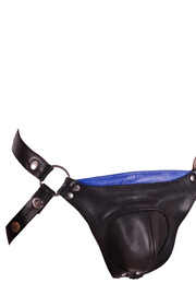 SMU Jock Spartacus Pouch Black and Blue Jockstrap 32'' To 36'' CH17