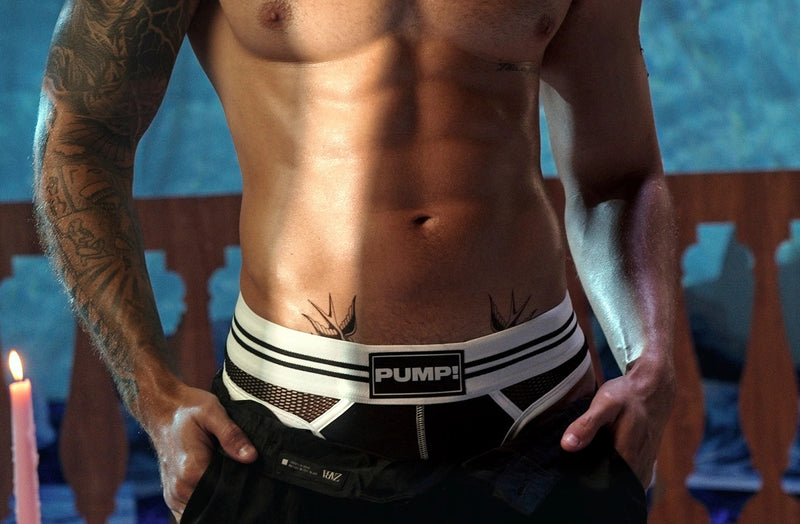 PUMP! Sail Thong Soft Black Mesh Cotton Thongs 17030 34