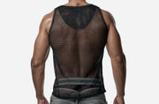 PUMP! Structured Black Mesh Tank Top Nylon Athletic Tanktop 14035 5