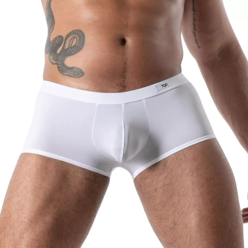 TOF PARIS Mon Amour Microfiber Boxer Trunk in White 56