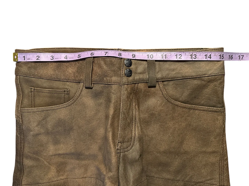 Small SMU Leather Mini Shorts 30'' Waist 8427 CH1
