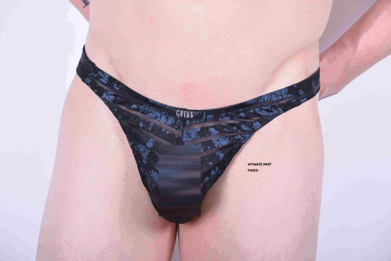 XL Gregg Homme Thong Luxury Black Blue 3056 C22