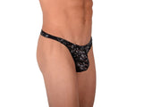 Medium Gregg Homme Thong Luxury Black Silver 3055B C22