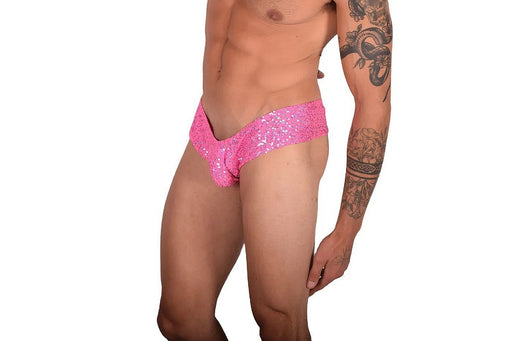 XL SMU Cheeky Boxer Brief Sequin Brazilian Back Underwear Pink 9925 LT2