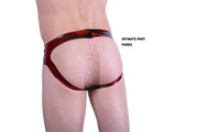 XS POLYMORHE Mens Jock Top Quality Latex Jockstrap Red Marbled 82M 11