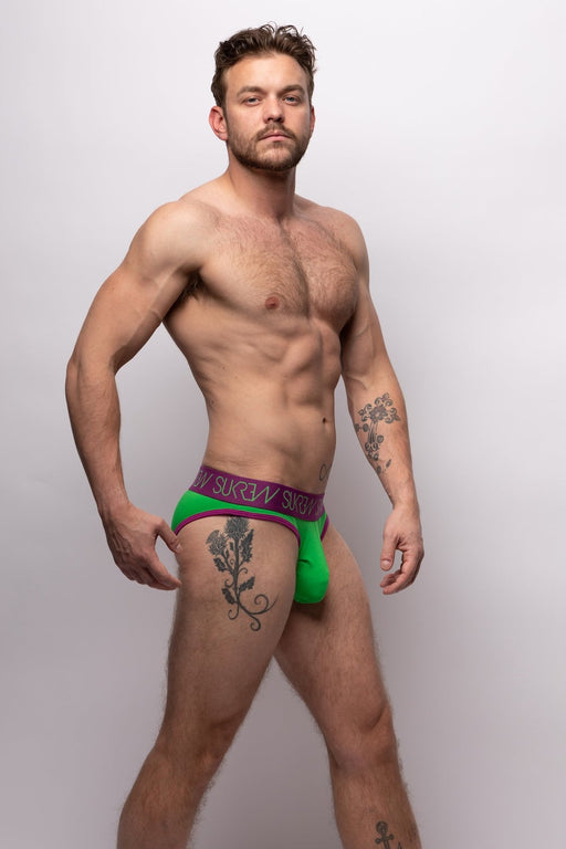 SUKREW Classic Briefs Unlined Jacquard Waistband Stretchy Brief Verdant Green 4